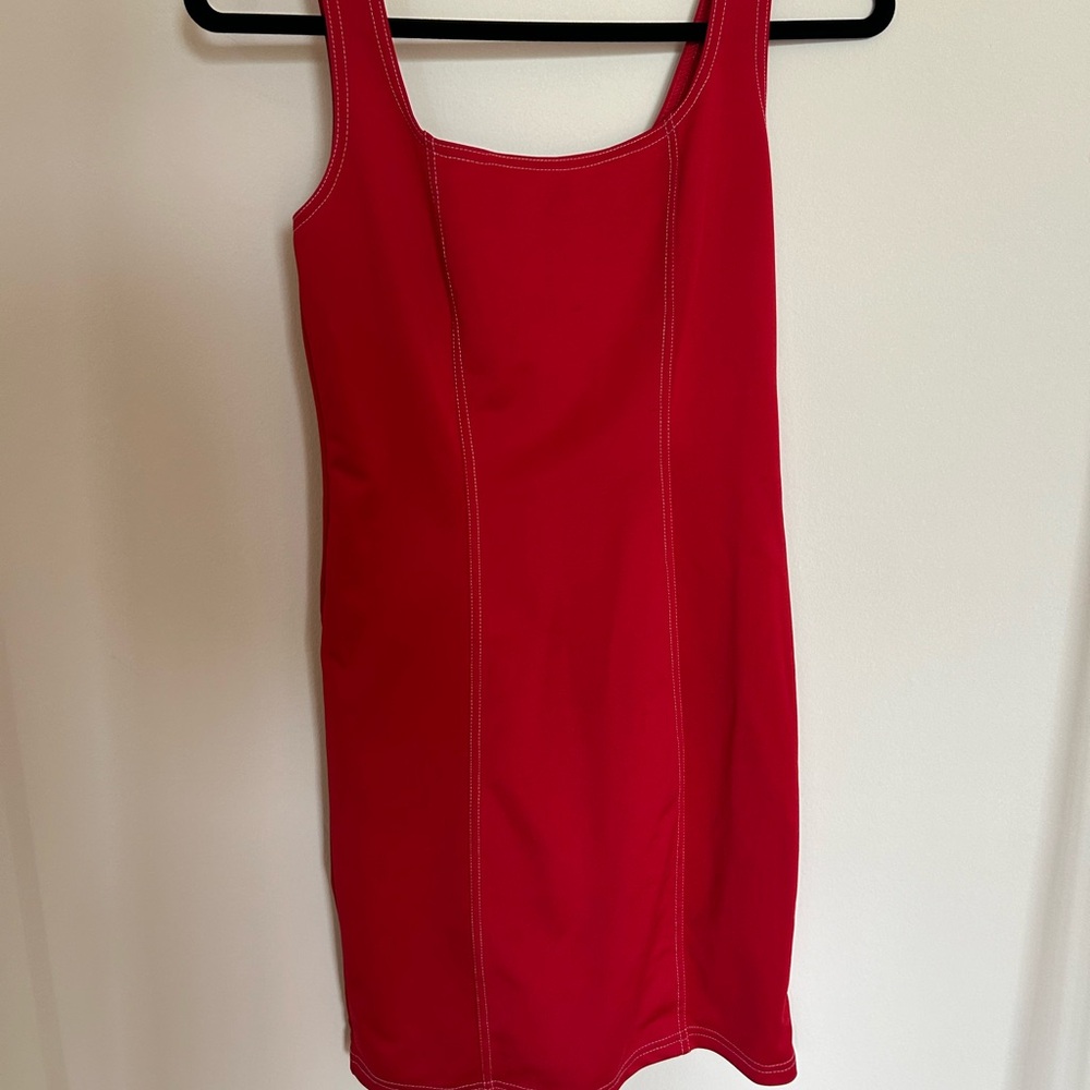 90s style red mini dress!